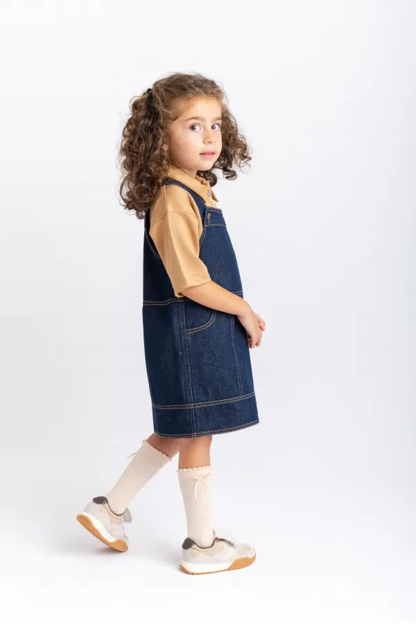 Gilet en jean bleu avec poches latérales pour enfant de 2 à 7 ans