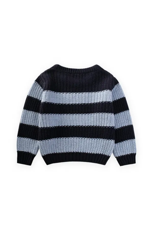 Pull rayé Selanik en maille pour enfants de 2 à 8 ans, bleu marine