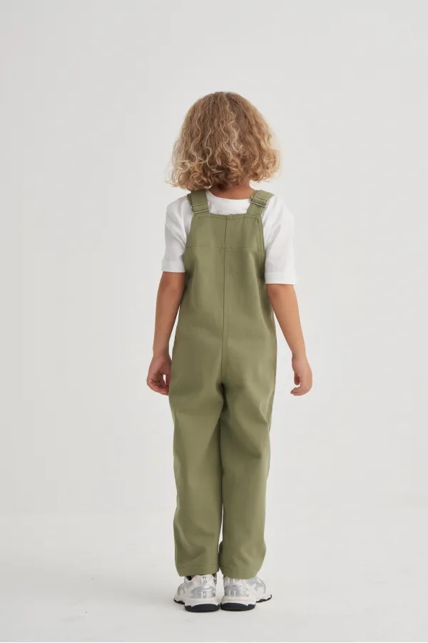 Gabardin Salopet 2-7 Yaş Olive