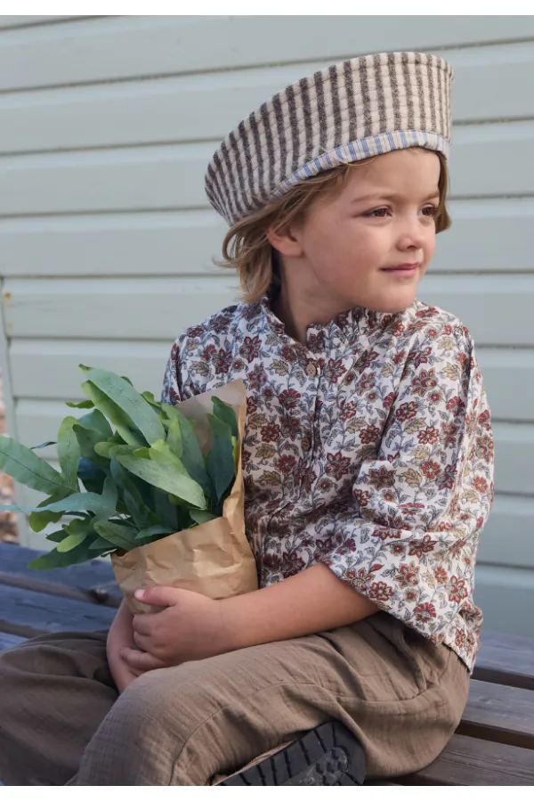 Patterned Shirt Set 4-12 Years Ecru