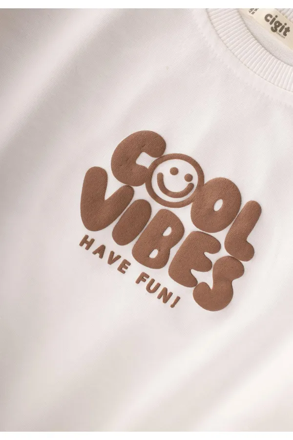 Cool Vibes Printed Set, Ages 2-7, Ecru