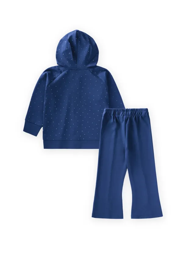 Modal Set with Zipper and Stone Embellishments, Ages 3-8, Navy Blue