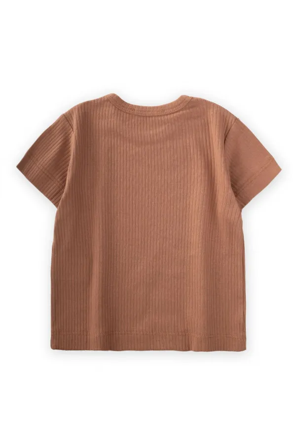 Basic Ribbed T-Shirt 1-5 Years Old Brown