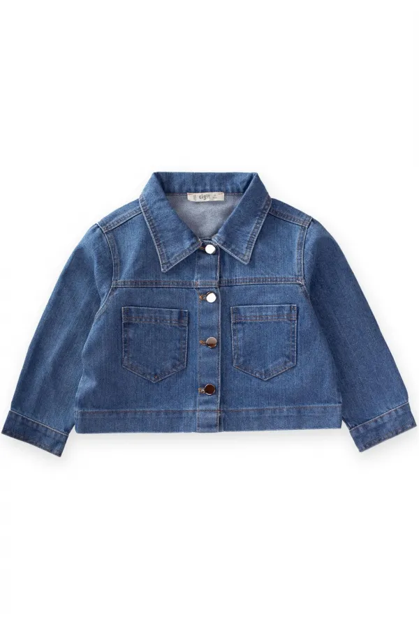 Denim Jacket with Front Pockets, 2-7 Years Old, Blue