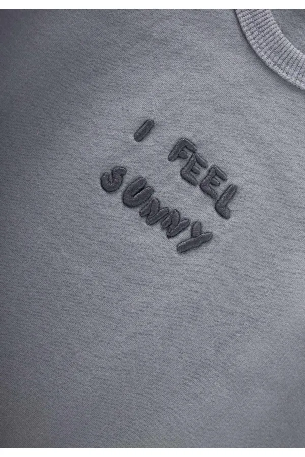 Nakışlı Sweatshırt 1-7 Yaş Mint Yeşil