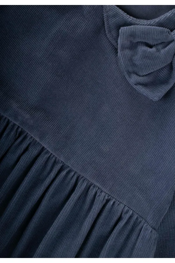 Robe en velours bleu marine pour enfants de 1 à 8 ans