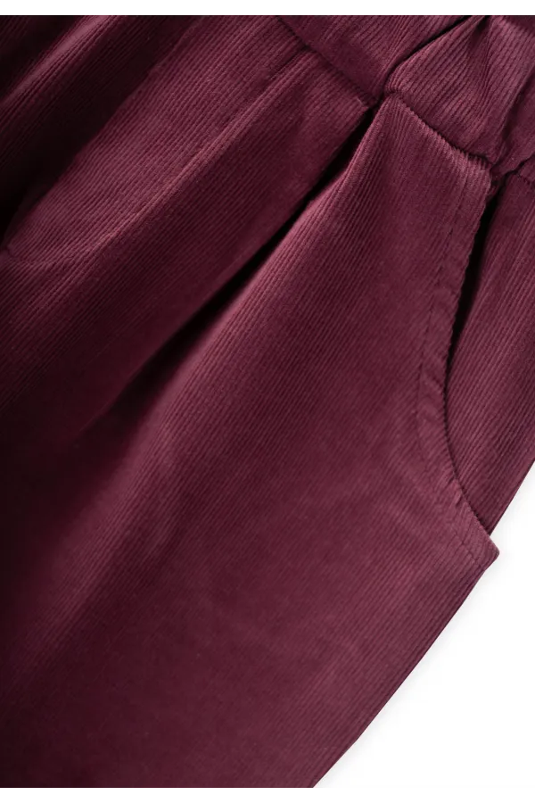 Kadife Boyfriend Pantolon 1-8 Yaş Mürdüm