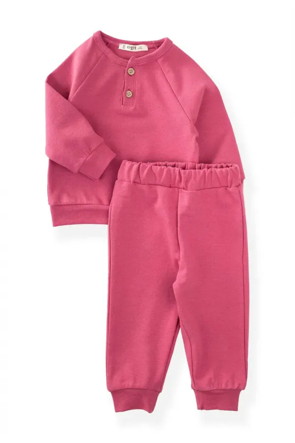 Reglan Kol Patlı Erkek Basıc Takım 1-5 Yaş Gül kurusu