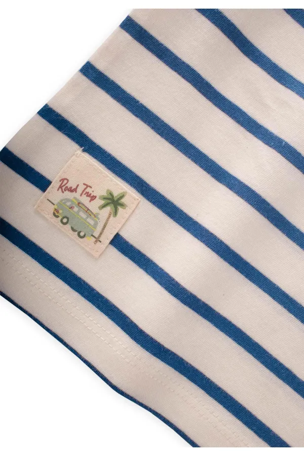 Ensemble short rayé bleu indigo 1-7 ans