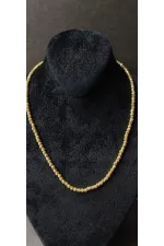 Minimalist Necklace with Gold-Look Bead Details