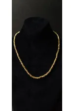 Minimalist Necklace with Gold-Look Bead Details