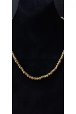 Minimalist Necklace with Gold-Look Bead Details