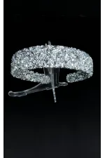 Gümüş Taşlı Geniş Taç – El Yapımı Özel Tasarım Saç Aksesuarı