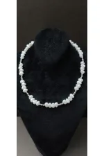 Pearl Detail Minimalist Silver Tone Necklace