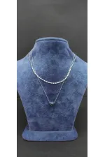 Kalp Figürlü Çift Katmanlı Gümüş Ton Minimal Kolye