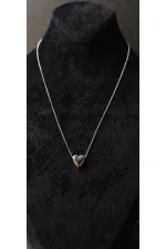 Kalp Figürlü Minimal Gümüş Ton Kolye