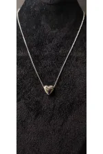 Kalp Figürlü Minimal Gümüş Ton Kolye