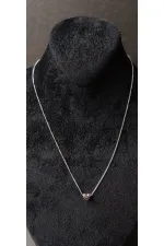 Shiny Heart Shaped Minimalist Silver Tone Necklace