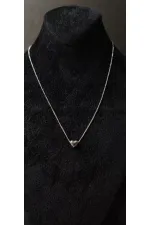 Shiny Heart Shaped Minimalist Silver Tone Necklace