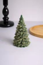 Ensemble de bougies décoratives en forme de sapin vert