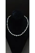Collier pour femme avec perles imitation pierre naturelle