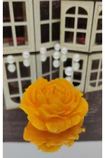 Bougie décorative parfumée à l'ambre en forme de pivoine