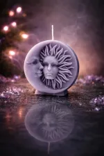 Bougie décorative Lune Grise Déesse Soleil Amour et Chance