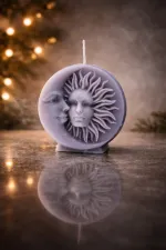 Bougie décorative Lune Grise Déesse Soleil Amour et Chance