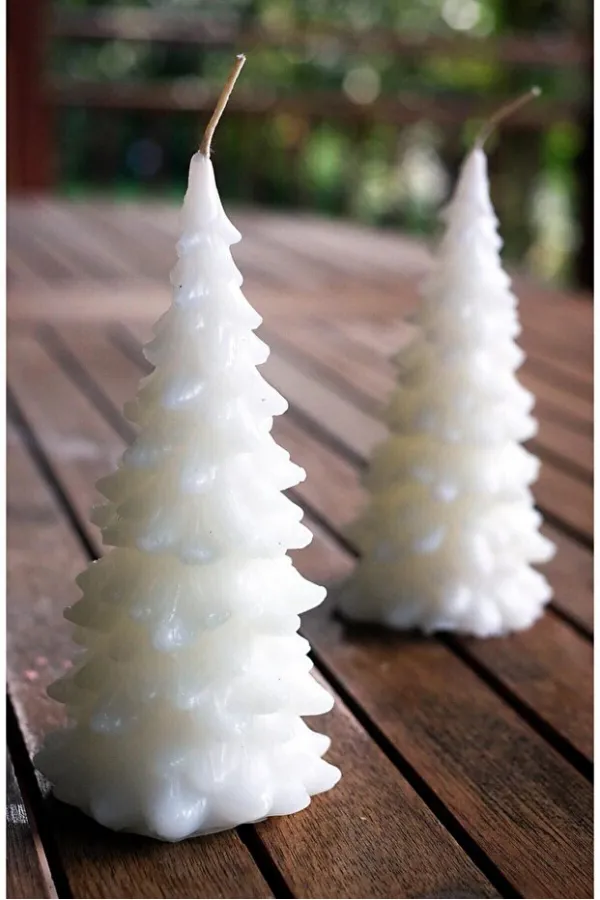 White Pine Tree Candle White Scented Candle