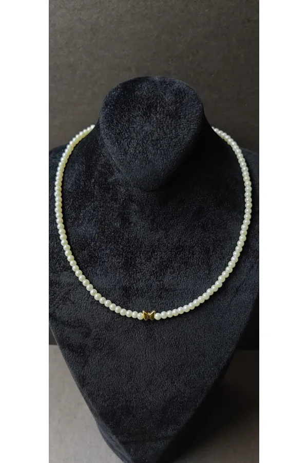 Pearl-studded Heart Detail Choker Necklace