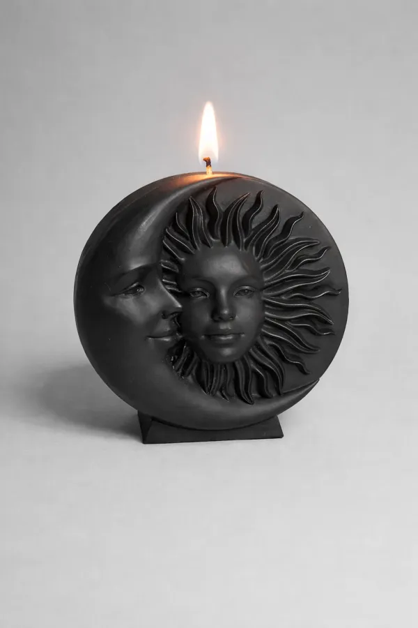 Bougie décorative Lune Noire Déesse Soleil Amour et Chance