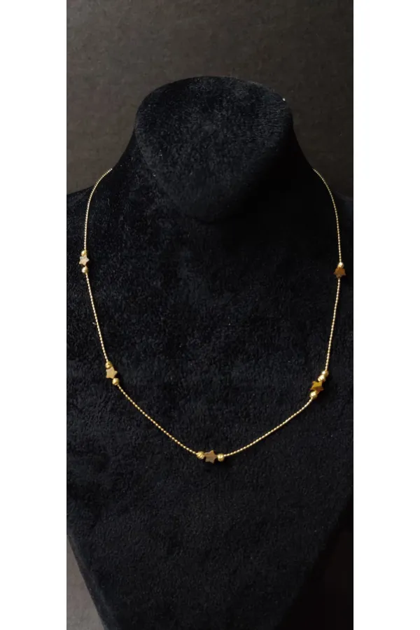 Minimalist Gold-Look Necklace with Star Design