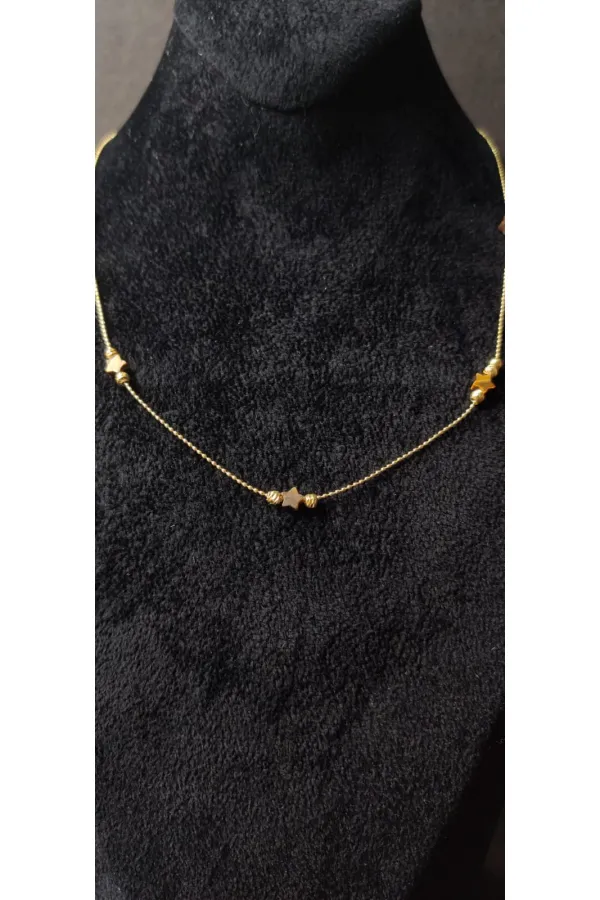Minimalist Gold-Look Necklace with Star Design