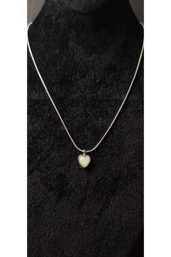 Collier à fine chaîne argentée en forme de cœur