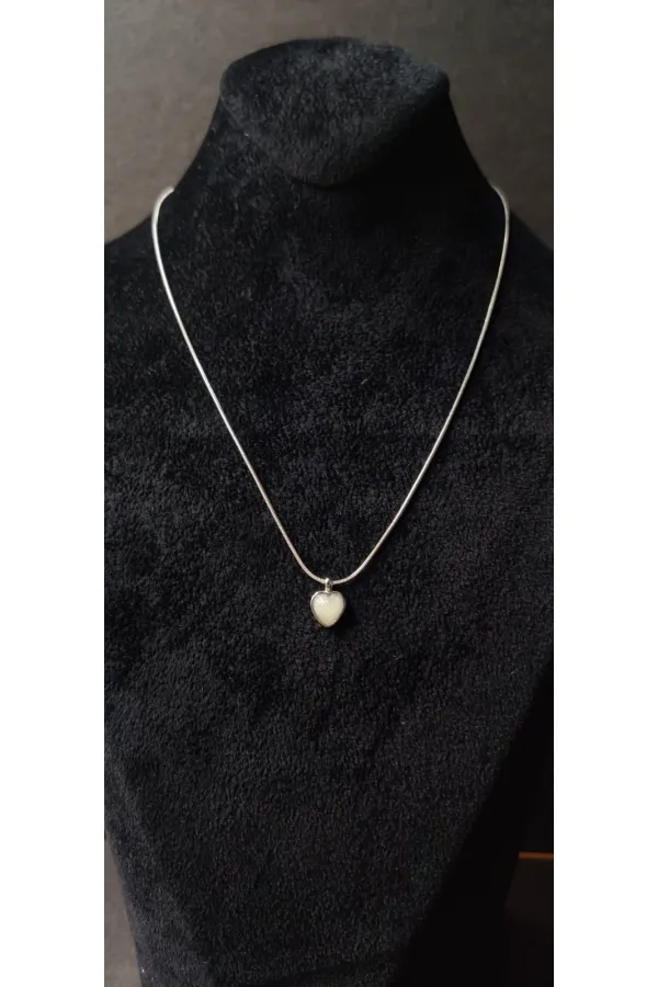 Collier à fine chaîne argentée en forme de cœur