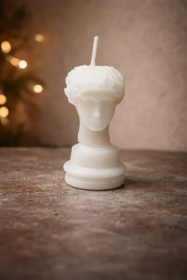 Antique Hermes Bust Amber Scented Soy Wax Candle