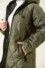 Manteau long matelassé à capuche 5177 - Kaki