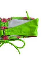 Girl Neon Green Unicorn Patterned 2-8 Years Strapless Bikini Set HZL24S-LC3658