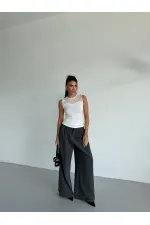 Kadın Beyaz Kolsuz Likralı Tül Detay Sandy Bluz HZL26W-FRY123721