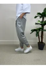 Pantalon de jogging ample gris clair pour homme, taille et jambes élastiques, avec poches, HZL24S-MXC8989-211