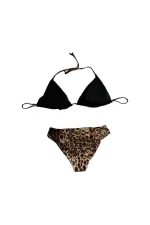 Ensemble bikini dos nu à motif léopard pour femme HZL25S-LC3220