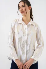 Chemise blanche pour femme avec motif doré 20253