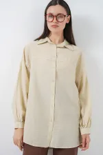 Women's Long Oversize Shirt 5965 - Ecru