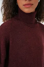 Ensemble deux pièces (pull, jupe et tricot) 15891 - Bordeaux