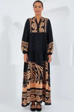 Women's Black Mink Viscose Hijab Dress 2423