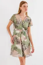 Robe courte en mousseline à motifs 2502 - Çağla