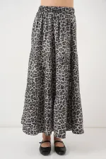 Jupe longue à motifs pour femme 8053 - Anthracite