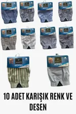 Erkek 10 Lu Gömlek Desen %100 Pamuk Poplin Boxer HZL25S-AV01