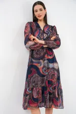 Robe en mousseline à motifs multicolores 2137