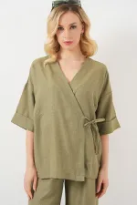 Ensemble deux pièces à nouer sur le devant pour femme 6745 - Çağla